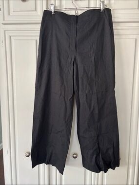 Theory Deep Grey Cropped Wide-Leg Women's Pants